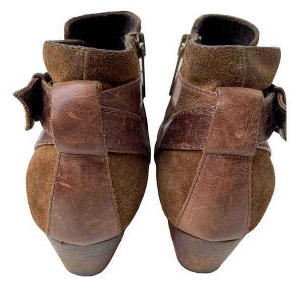 Aquatalia Farin Women's Weatherproof Brown Italian Suede Ankle Boots Size 8 - Picture 4 of 9